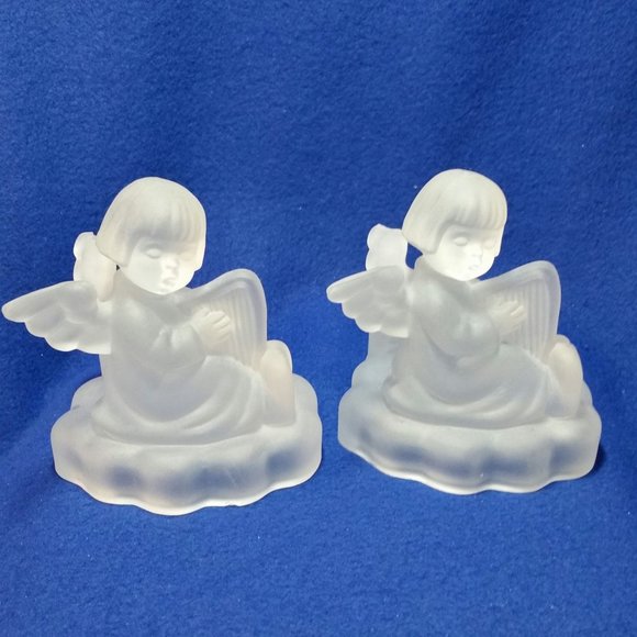 Goebel MI Hummel Angel Candlestick Holder Set Avon 1995 Set of 2 Pre-Owned - Picture 2 of 10